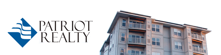 Patriot Realty logo and photo of a building